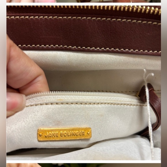 Jane Bolinger Made in Italy 100% Leather Satchel Bag Purse - Picture 8 of 9